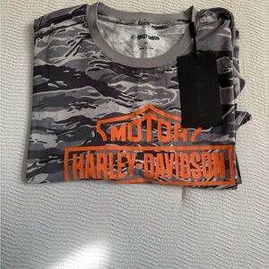 Harley-Davidson Camouflage Tee with Orange Logo